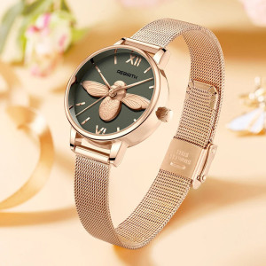 'Golden Emerald' Bee Watch | Nature-Inspired Jewelry for Women