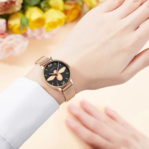 Golden Nocturne Bee Watch | Elegant Gold Bee Jewelry Gift
