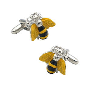 Elegant Bee Cufflinks | Unique Men's Bee Jewelry Gift
