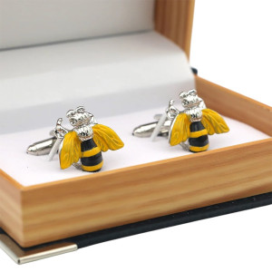 Elegant Bee Cufflinks | Unique Men's Bee Jewelry Gift