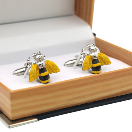 Elegant Bee Cufflinks | Unique Men's Bee Jewelry Gift