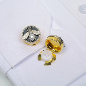 Cute Bee Button Covers - Royal Elegance Shirt Jewelry Gift