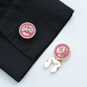 Crystal Elegance Bee Button Cover | Unique Bee Jewelry Gift