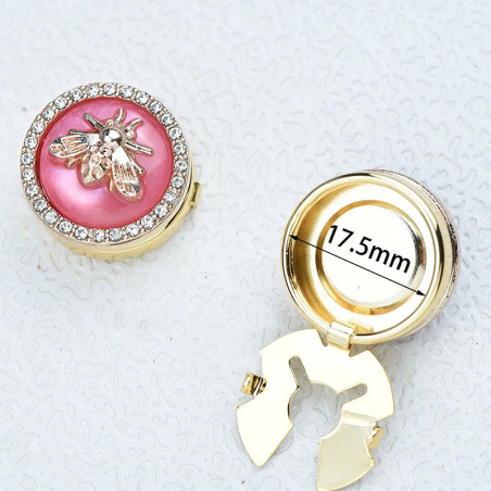 Crystal Elegance Bee Button Cover | Unique Bee Jewelry Gift