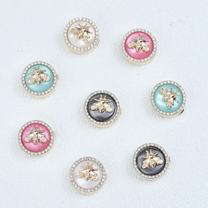 Crystal Elegance Bee Button Cover | Unique Bee Jewelry Gift