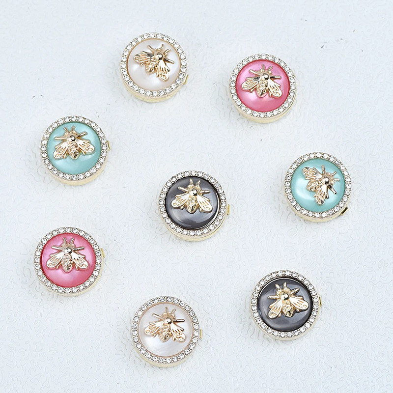Crystal Elegance Bee Button Cover | Unique Bee Jewelry Gift