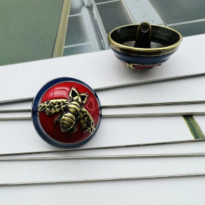 Imperial Shine Bee Buttons - Set of 6 Vintage Enamel Buttons