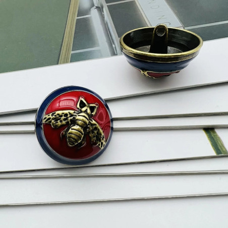 Imperial Shine Bee Buttons - Set of 6 Vintage Enamel Buttons