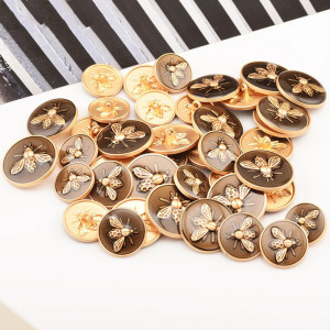 Cute Antique Silver Bee Buttons | Set of 6 | Vintage Gift