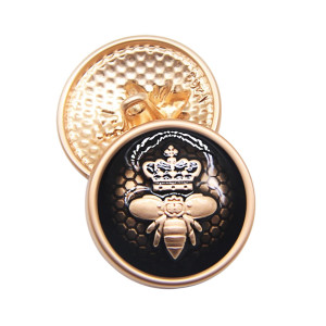 Unique Crowned Bee Buttons - Set of 10 | Vintage Sewing Gift
