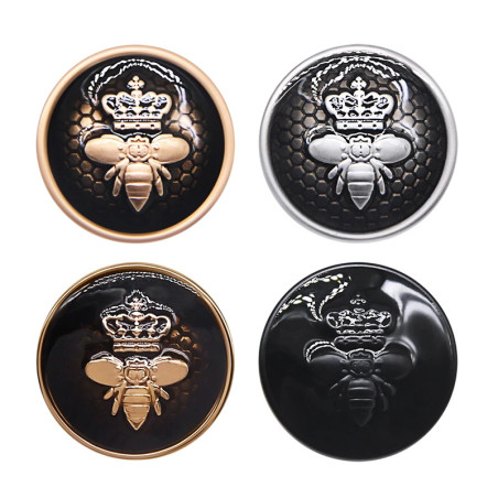 Unique Crowned Bee Buttons - Set of 10 | Vintage Sewing Gift