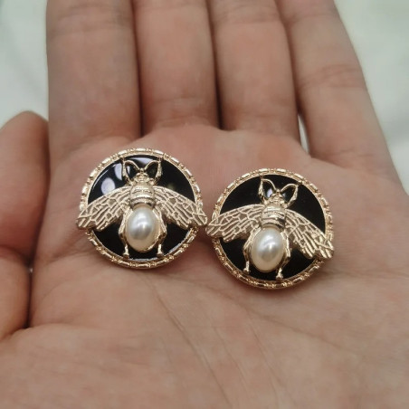 Unique Pearl Bee Buttons | Set of 6 | Gift for Crafters