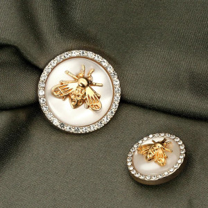 Gold Bee Rhinestone Buttons | Unique Sewing & Craft Gift Idea
