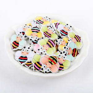 Cute Wooden Bee Buttons for Sewing & Crafts | Happy Stripes