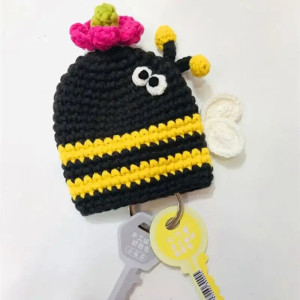 Handmade Crochet Bee Keychain - Cute & Adorable Bee Lover Gift