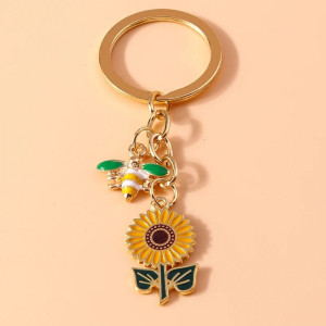 Cute Bee & Sunflower Keychain | Unique Gift for Bee Lovers