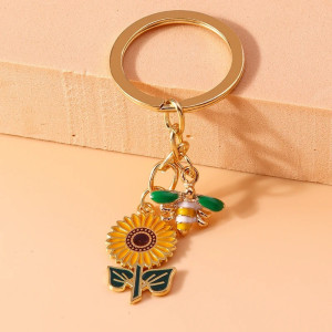 Cute Bee & Sunflower Keychain | Unique Gift for Bee Lovers