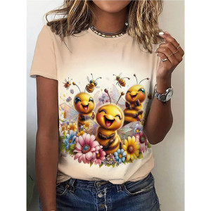 Cute Bee T-Shirt for Women | Honey & Flowers Graphic Tee