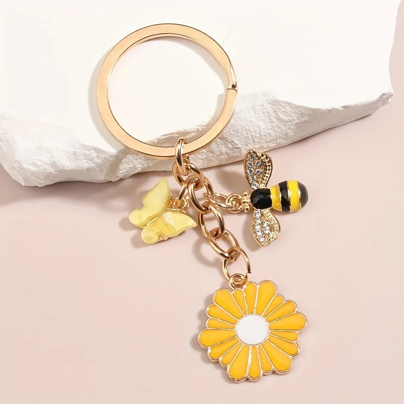 Cute Bee, Butterfly & Daisy Keychain | Unique Gift for Women
