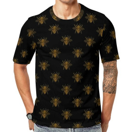 Royal Bee T-Shirt | Elegant Black & Gold Graphic Tee