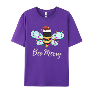Cute Bee Merry Christmas T-Shirt for Women | Funny Bee Tee