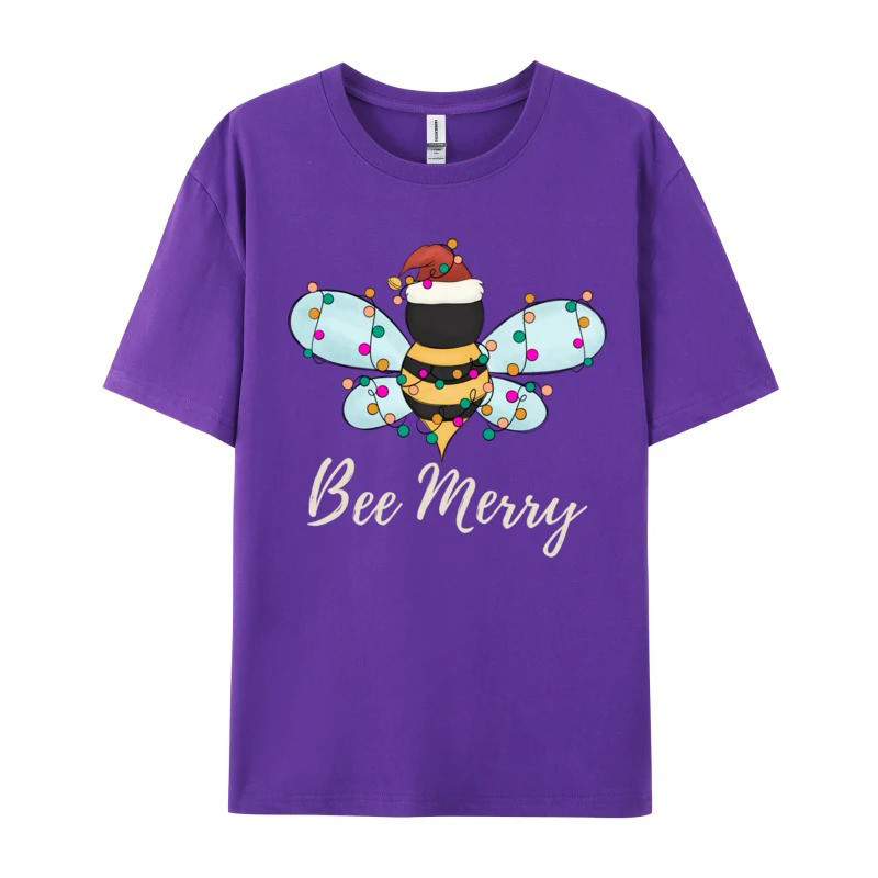 Cute Bee Merry Christmas T-Shirt for Women | Funny Bee Tee
