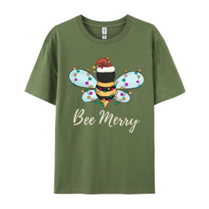 Cute Bee Merry Christmas T-Shirt for Women | Funny Bee Tee
