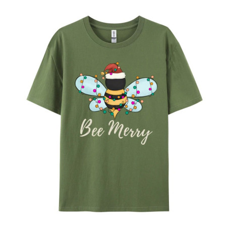 Cute Bee Merry Christmas T-Shirt for Women | Funny Bee Tee