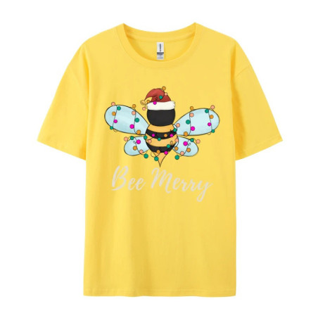 Cute Bee Merry Christmas T-Shirt for Women | Funny Bee Tee