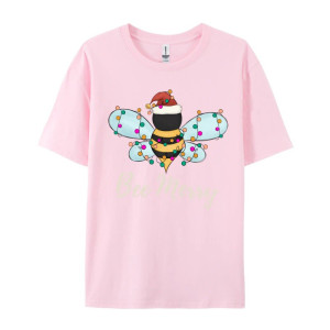 Cute Bee Merry Christmas T-Shirt for Women | Funny Bee Tee