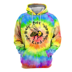 Cute Bee Kind Tie-Dye Sweatshirt | Unique Bee Lover Gift