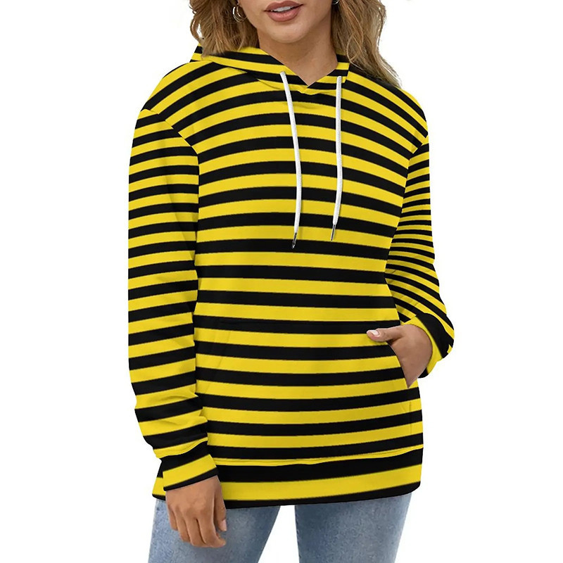 "Buzzing Stripes" Hoodie – Cute Bee Style Sweatshirt