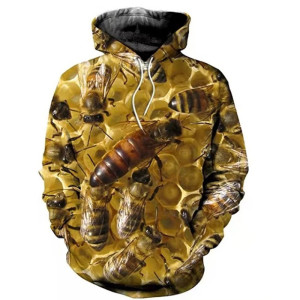 Queen & Colony Bee Hoodie | 3D Hive Print Sweatshirt