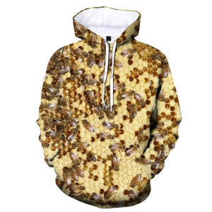 "Sweet Hive" Bee Hoodie - Cute 3D Graphic Print | 1001bees.com