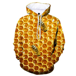 Unique Bee Lover Gift | 3D Honeycomb Hoodie | 1001bees