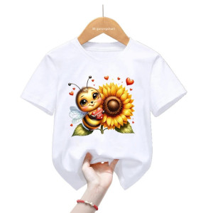 Kids Bee T-Shirt "Sun Heart" | Cute Sunflower Graphic Tee