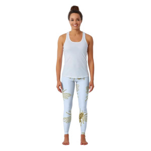 Cute Golden Bee Leggings | Pastel Sky Yoga Pants for Women