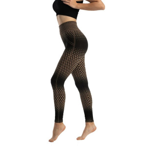 Golden Honeycomb Bee Leggings | Cute Geometric Activewear
