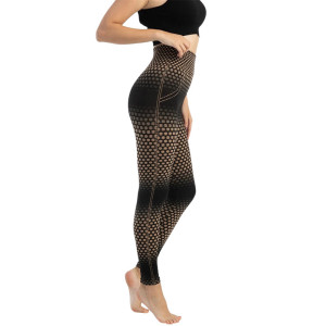 Golden Honeycomb Bee Leggings | Cute Geometric Activewear