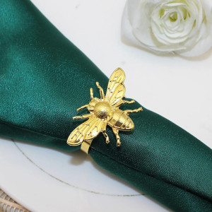Gold Bee Napkin Rings | Elegant Table Decor - Set of 20