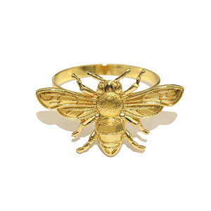 Gold Bee Napkin Rings | Elegant Table Decor - Set of 20