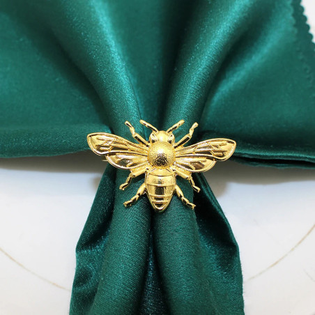 Gold Bee Napkin Rings | Elegant Table Decor - Set of 20