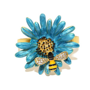 Cute Bee & Flower Napkin Rings | Unique Gift Idea | Set of 4