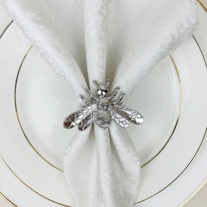 Elegant Bee Napkin Rings (Set of 6) | Gold & Silver Decor