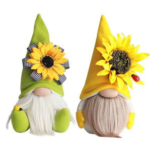 "Sunflower Guardian" Bee Gnome Couple | Cute Spring Decor Gift
