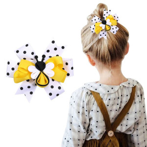 Cute Bee Hair Clip with Polka Dot Bow | Unique Hair Accessory