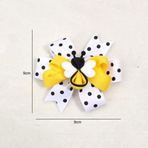 Cute Bee Hair Clip with Polka Dot Bow | Unique Hair Accessory