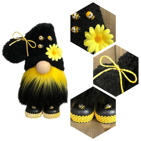 Cute Bee Gnome Plush | Spring & Nature Home Decor Gift