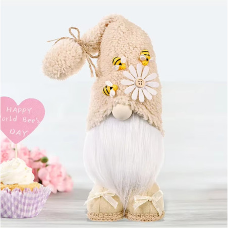 Cute Bee Gnome Gift | Handmade Spring Farmhouse Decor