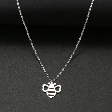 Natural Glow Bee Pendant Necklace - Gold & Silver Bee Jewelry